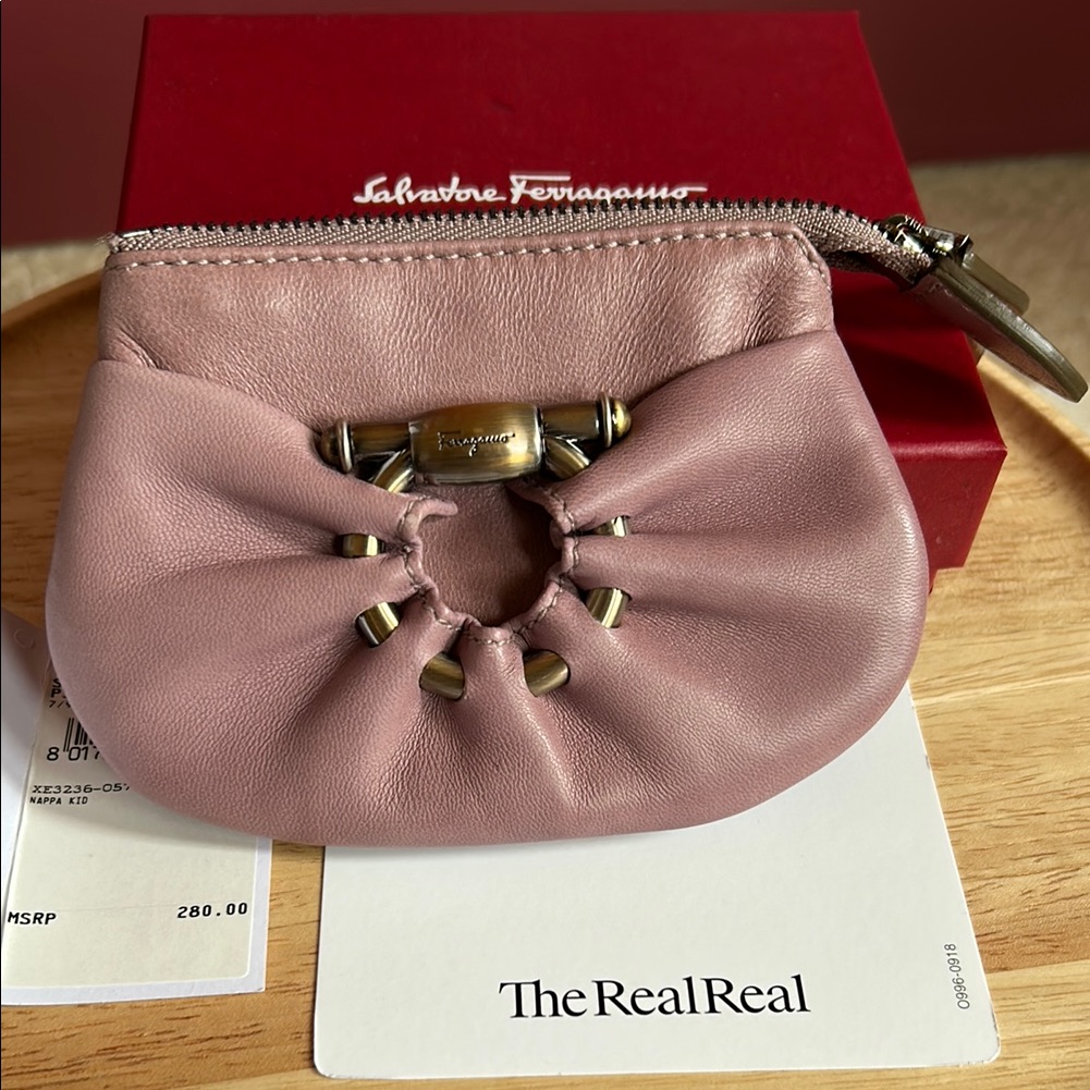 Salvatore Ferragamo Erica Nappa Leather Coin Purse
